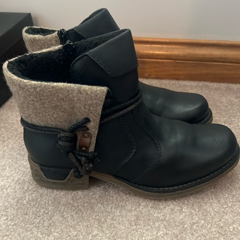 Rieker Black Leather Boots